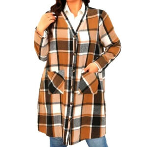 Plus size women's plaid coat sz 3X